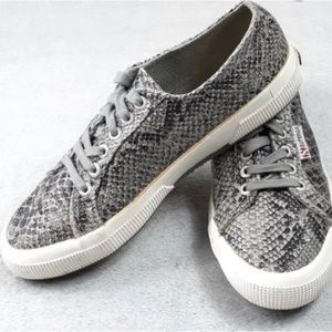Superga gray faux snakeskin sz 6.5 sneakers